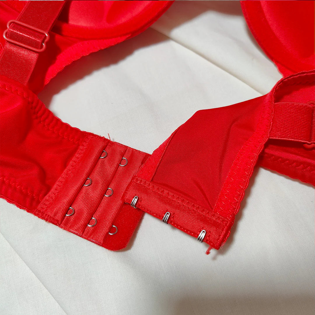 Red Crystal Strap Bra & Panty Set – Bold & Beautiful-Hoorish
