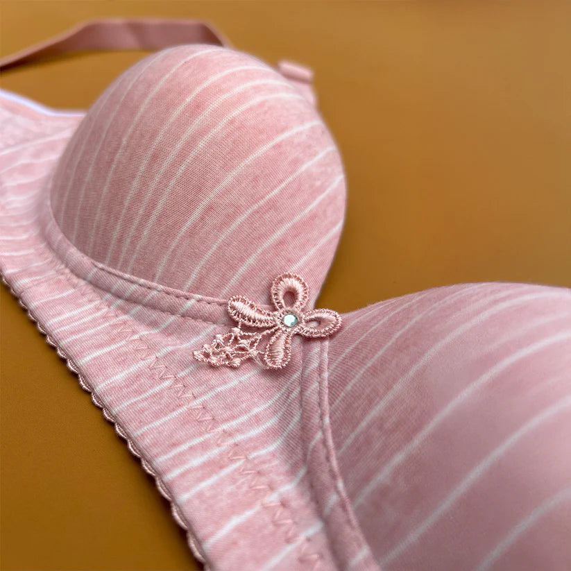 Pack of 2 – Striped Non-Padded Comfort Bras-Hoorish