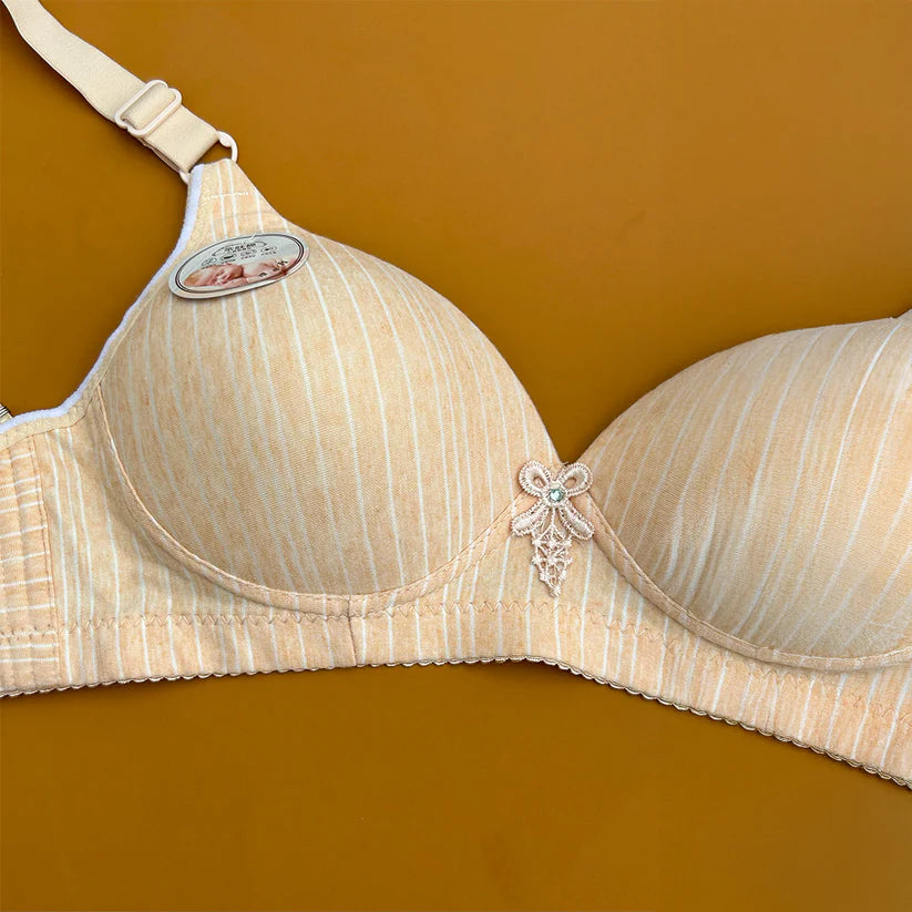Pack of 2 – Striped Non-Padded Comfort Bras-Hoorish
