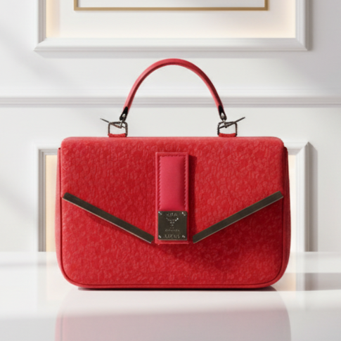 Structured Coral Top Handle Bag-Hoorish