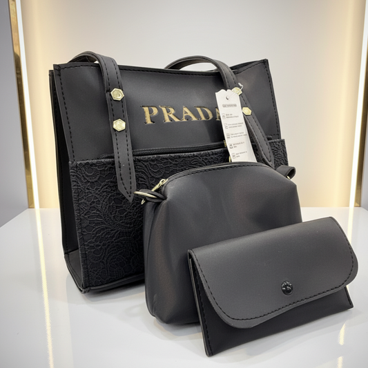 Versatile Embossed 3-in-1 Handbag-Hoorish