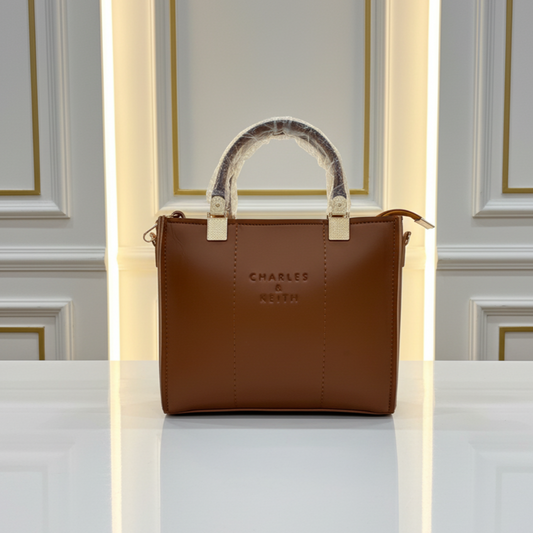 Minimalist Structured Handbag- Moch Brown-Hoorish