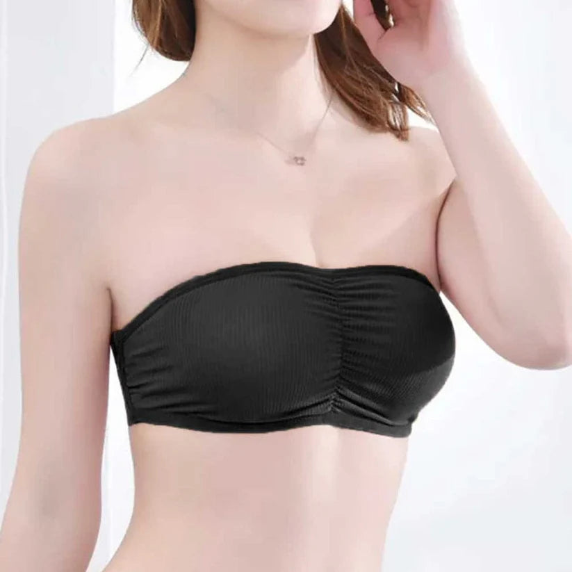 3-Strap Supportive Strapless Bandeau Bra – Free Size Removable Pads-Hoorish