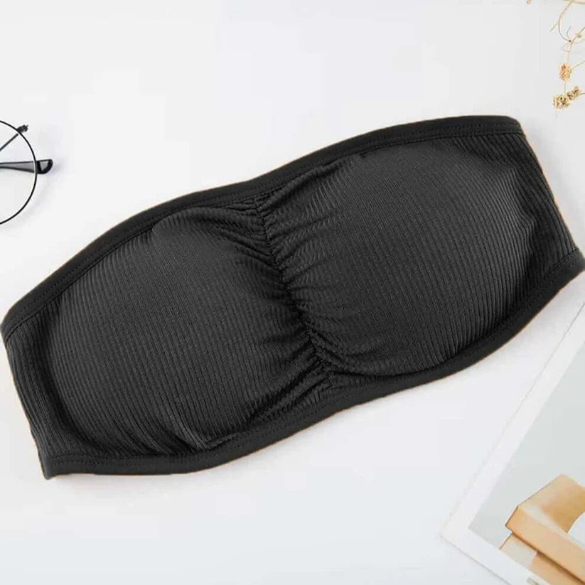 3-Strap Supportive Strapless Bandeau Bra – Free Size Removable Pads-Hoorish