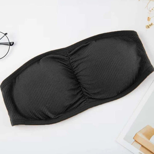 3-Strap Supportive Strapless Bandeau Bra – Free Size Removable Pads-Hoorish