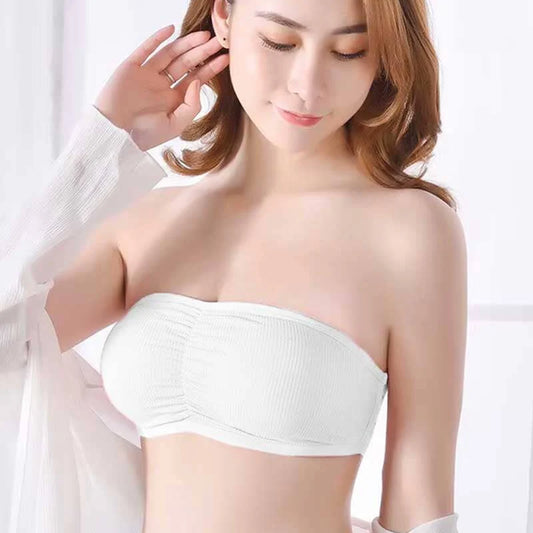 3-Strap Supportive Strapless Bandeau Bra – Free Size Removable Pads-Hoorish
