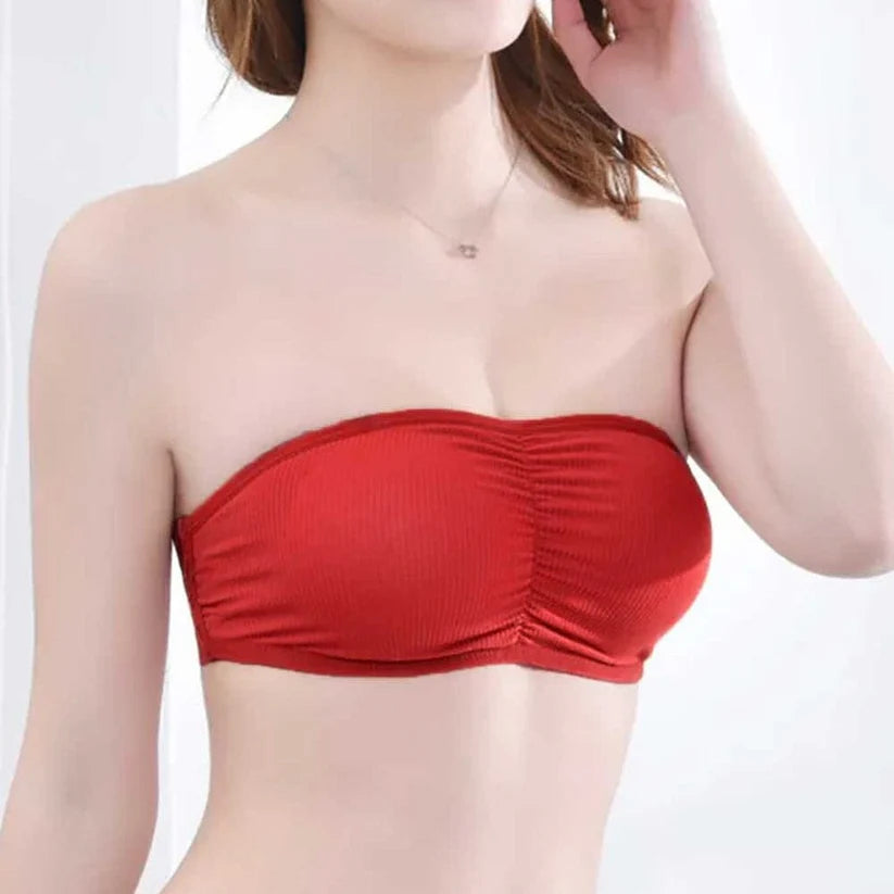 3-Strap Supportive Strapless Bandeau Bra – Free Size Removable Pads-Hoorish