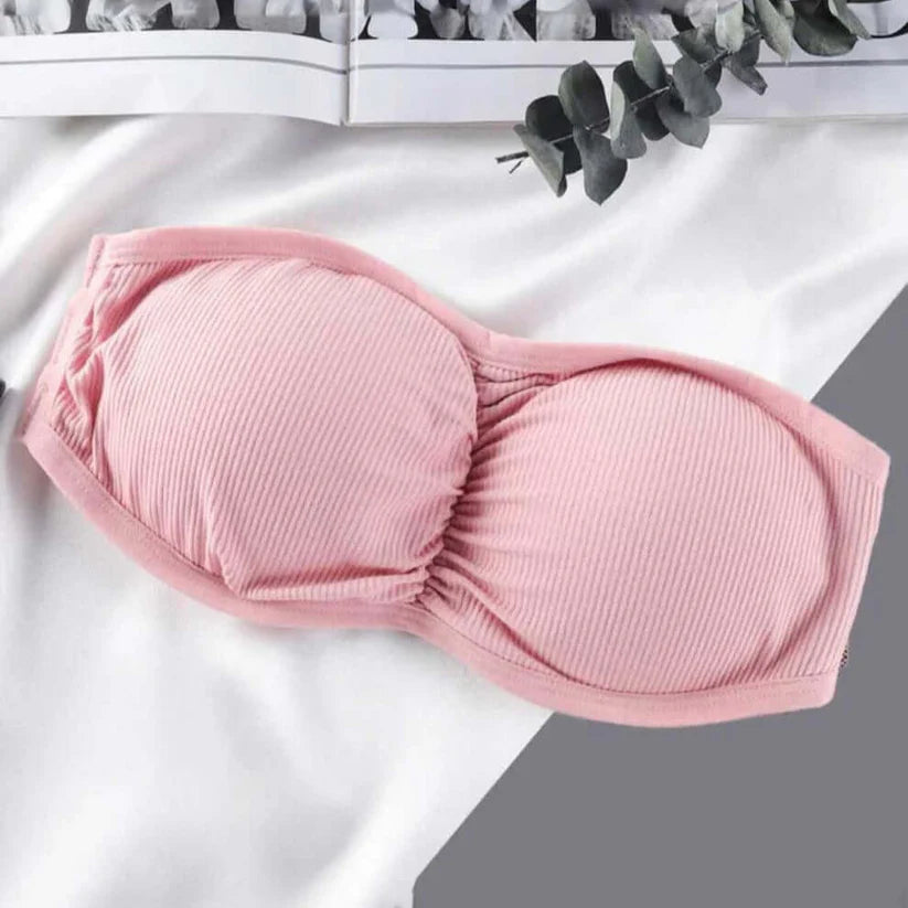 3-Strap Supportive Strapless Bandeau Bra – Free Size Removable Pads-Hoorish