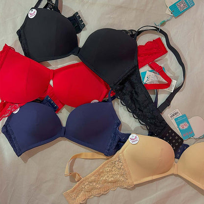 Pack of 2 – Premium Lace Padded Bras (All Colors Available)-Hoorish