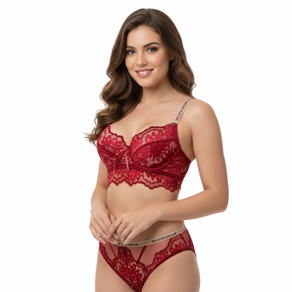 Golden Net Bra & Panty Set