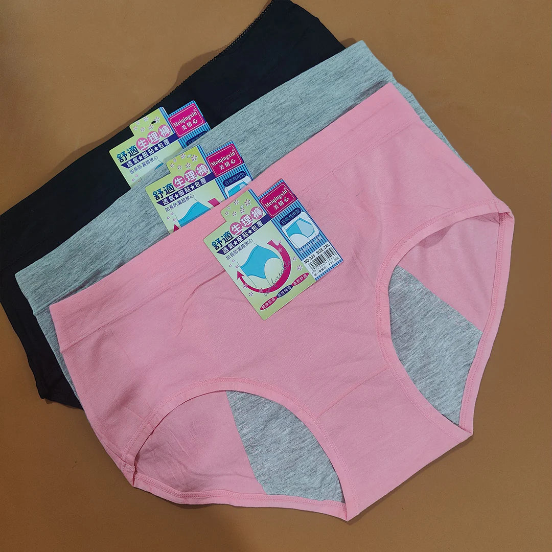 Comfortable Cotton Panty – Pack of 3 (Random Colors)-Hoorish