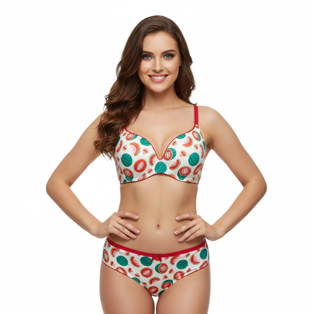 Printed Fruity Lingerie Set