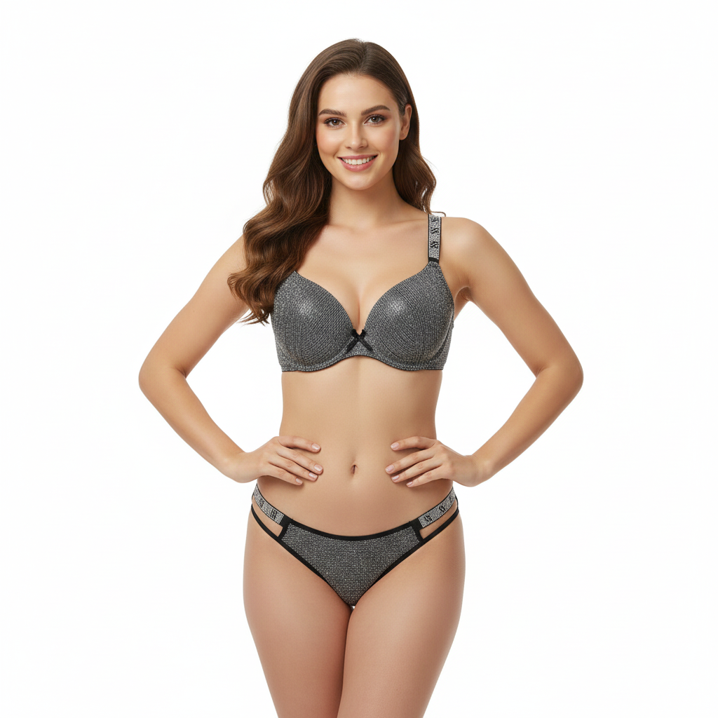 Luxury Glitter Push-Up Lingerie Set