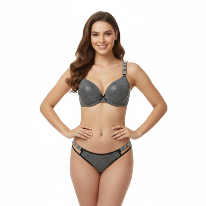 Luxury Glitter Push-Up Lingerie Set