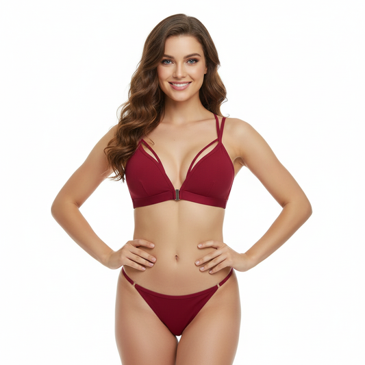 Ribbed Ease Front-Clip Bralette & Flex-Fit Thong Set