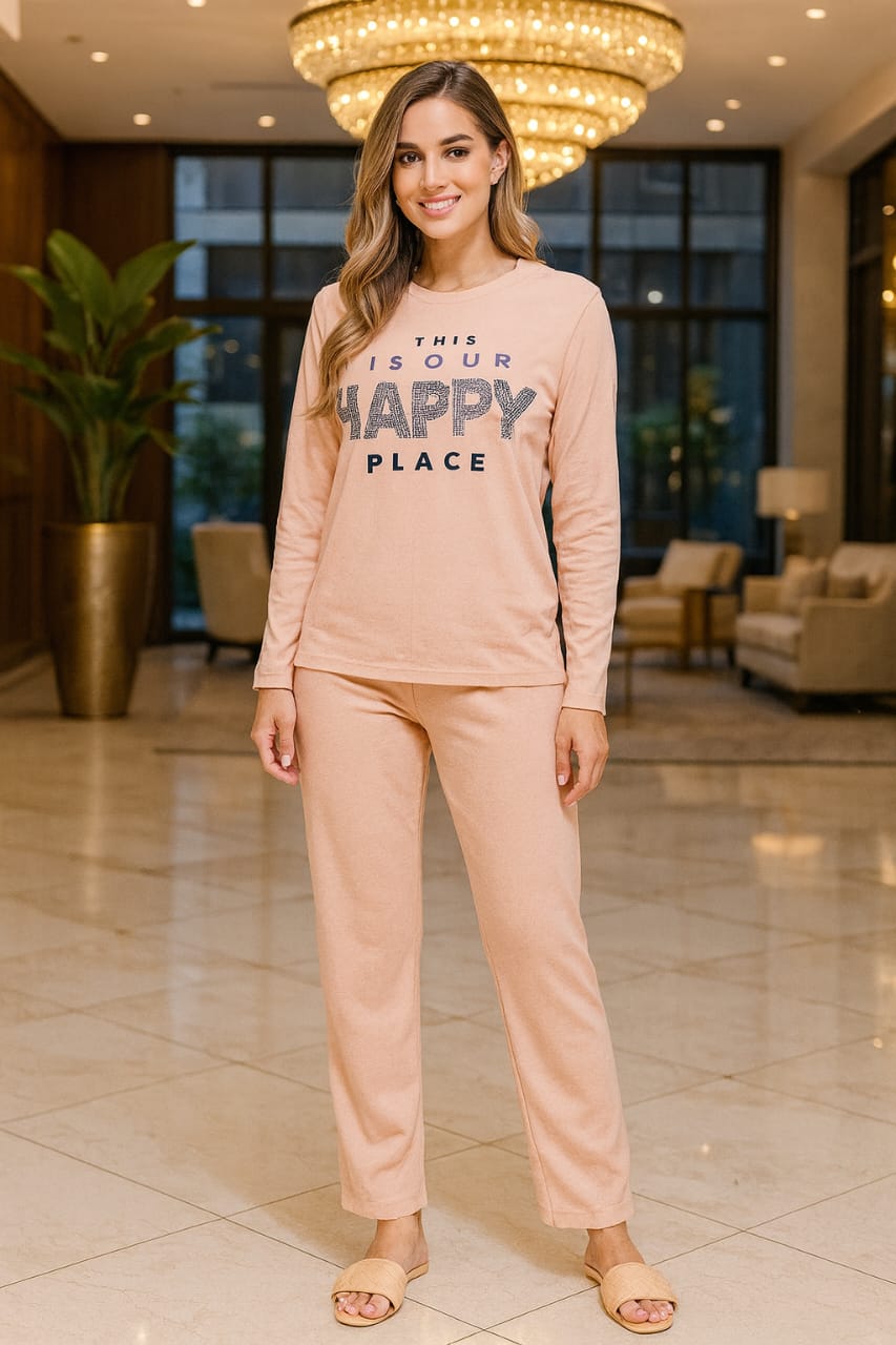 Relaxed Fit Teal Lounge Set-Comfy Nighty for Winters-Hoorish